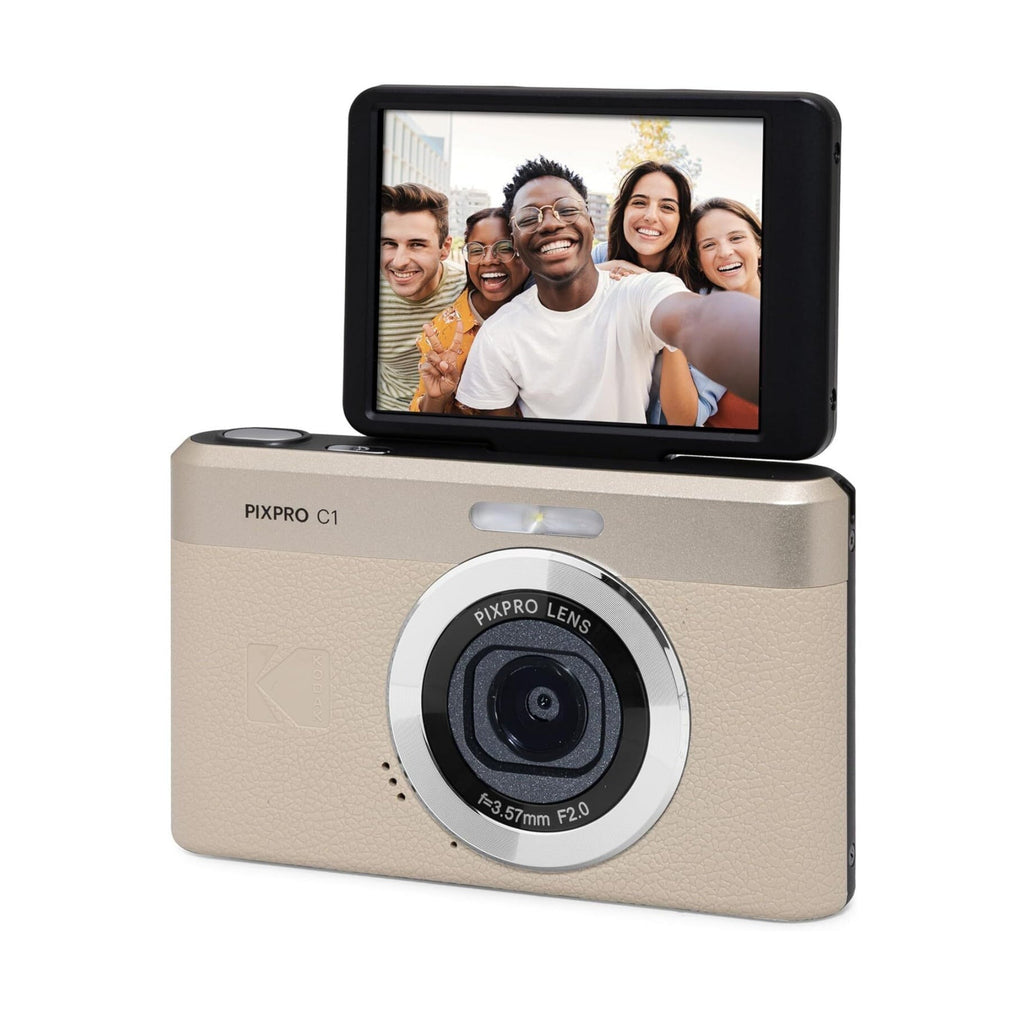 KODAK PIXPRO C1 13MP Digital Camera (Tan) with MicroSD Card and Card Reader