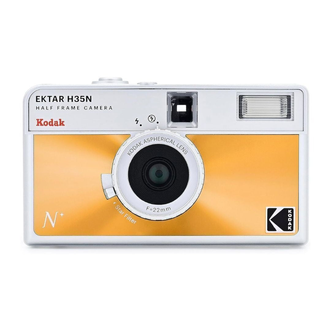 Kodak Ektar H35N 35mm Half Frame Film Camera Bundle with Ultramax 400 24 Exp Film (Glazed Orange)