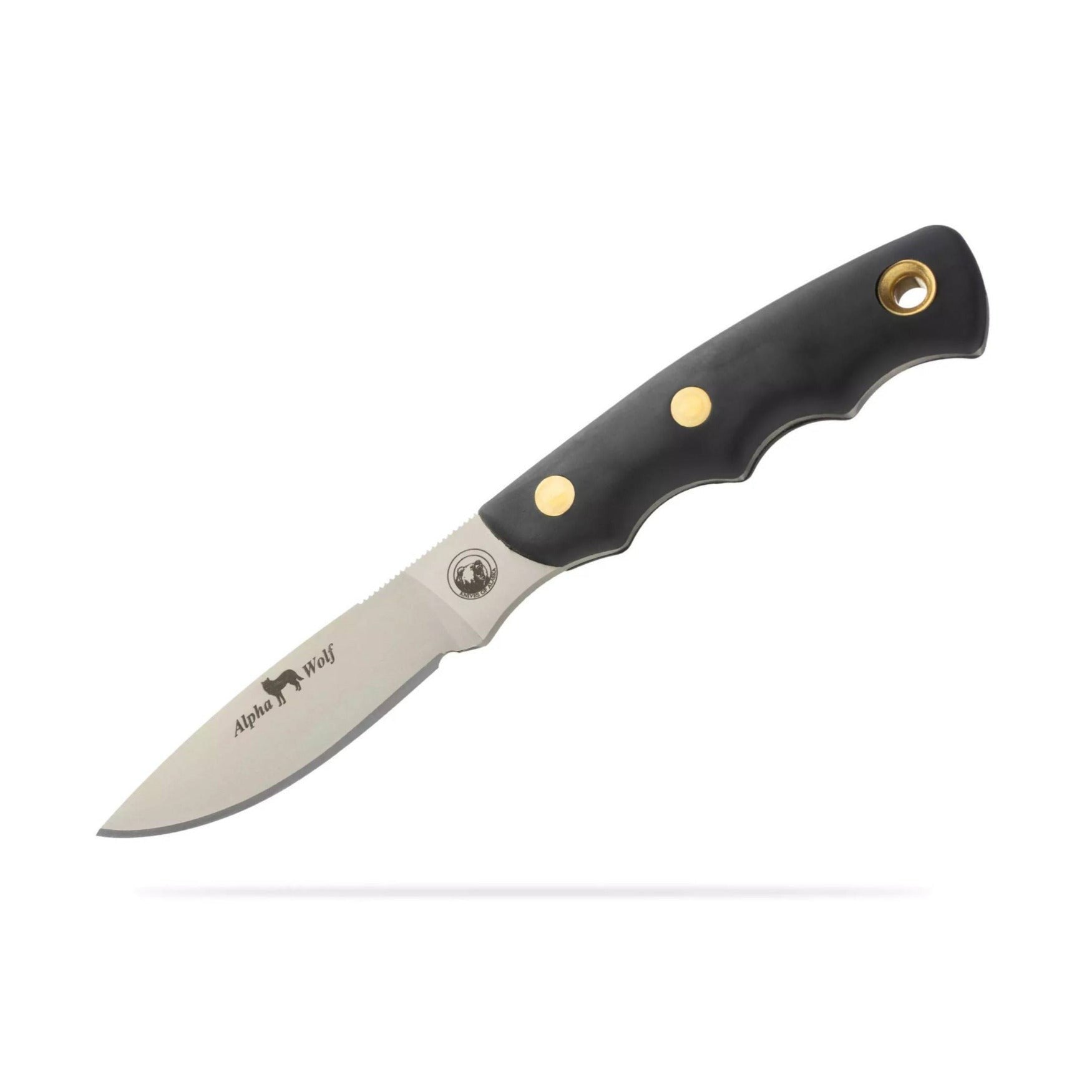 Knives of Alaska Alpha Wolf D2 Skinning and Cub Bear Caping Knife Suregrip Combo