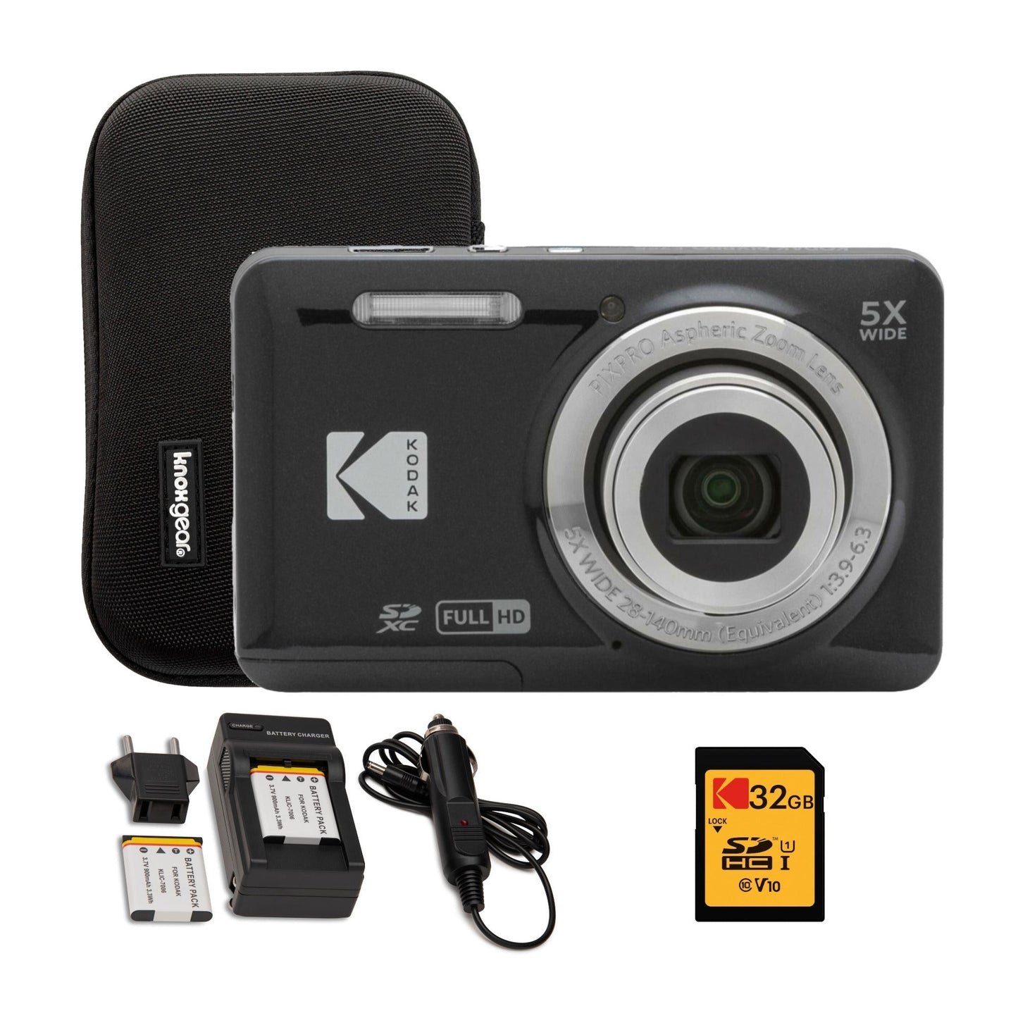 Kodak Pixpro Friendly Zoom FZ55 Digital Camera (Black) Bundle with Accessories