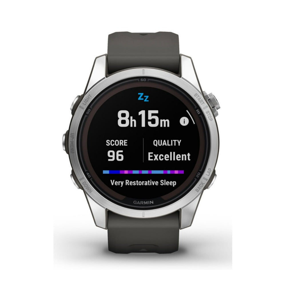 Garmin fenix 7S Pro Solar Multisport GPS Smartwatch (Silver with Graphite Band)