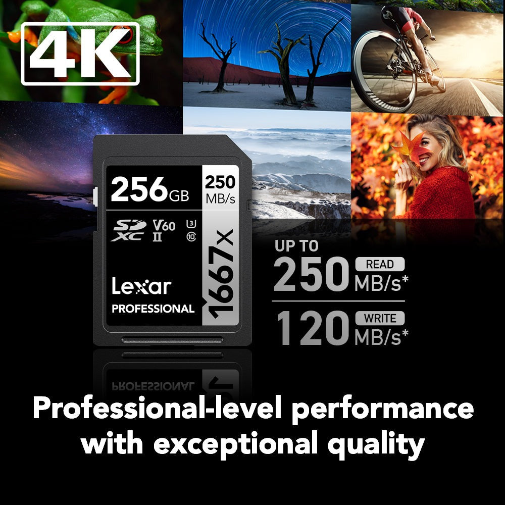 Lexar Professional 256GB 1667x UHS-II SDXC Memory Card