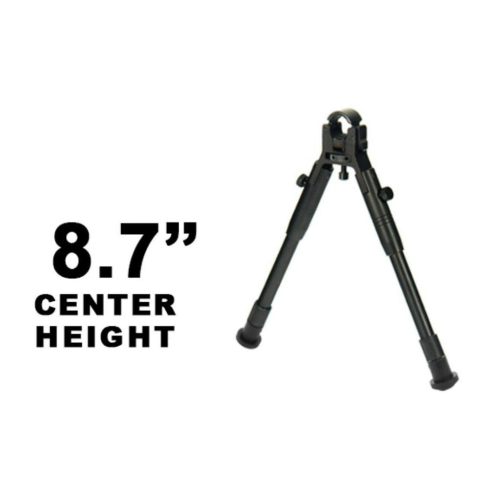UTG Clamp On Black Bipod with 8.7 to 10.2 Inch Center Height and Aluminum Body