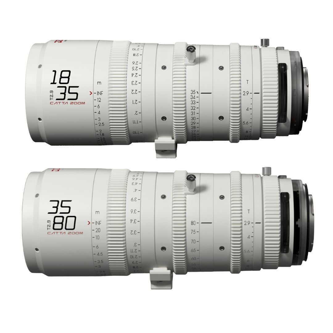 DZOFilm Catta FF 18 to 35mm and 35 to 80mm T2.9 Cine Zoom 2-Lens Bundle for Sony E Camera (White)