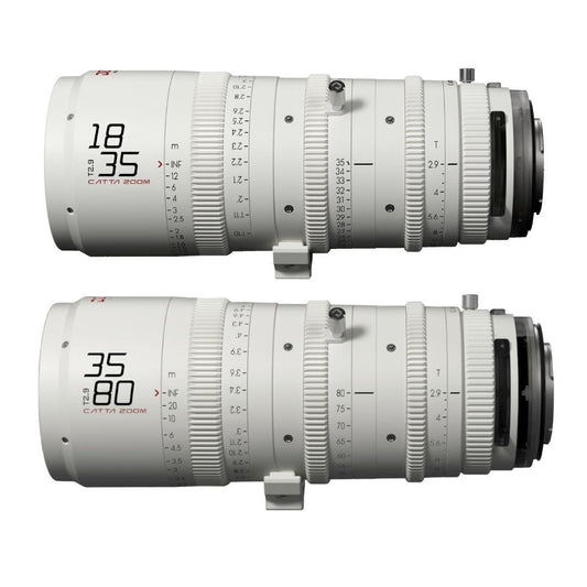 DZOFilm Catta FF 18 to 35mm and 35 to 80mm T2.9 Cine Zoom 2-Lens Bundle for Sony E Camera (White)