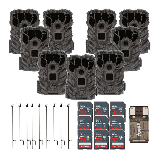 Stealth Cam Browtine 14MP Camera (9-Pack) with Camera Holder Posts Bundle