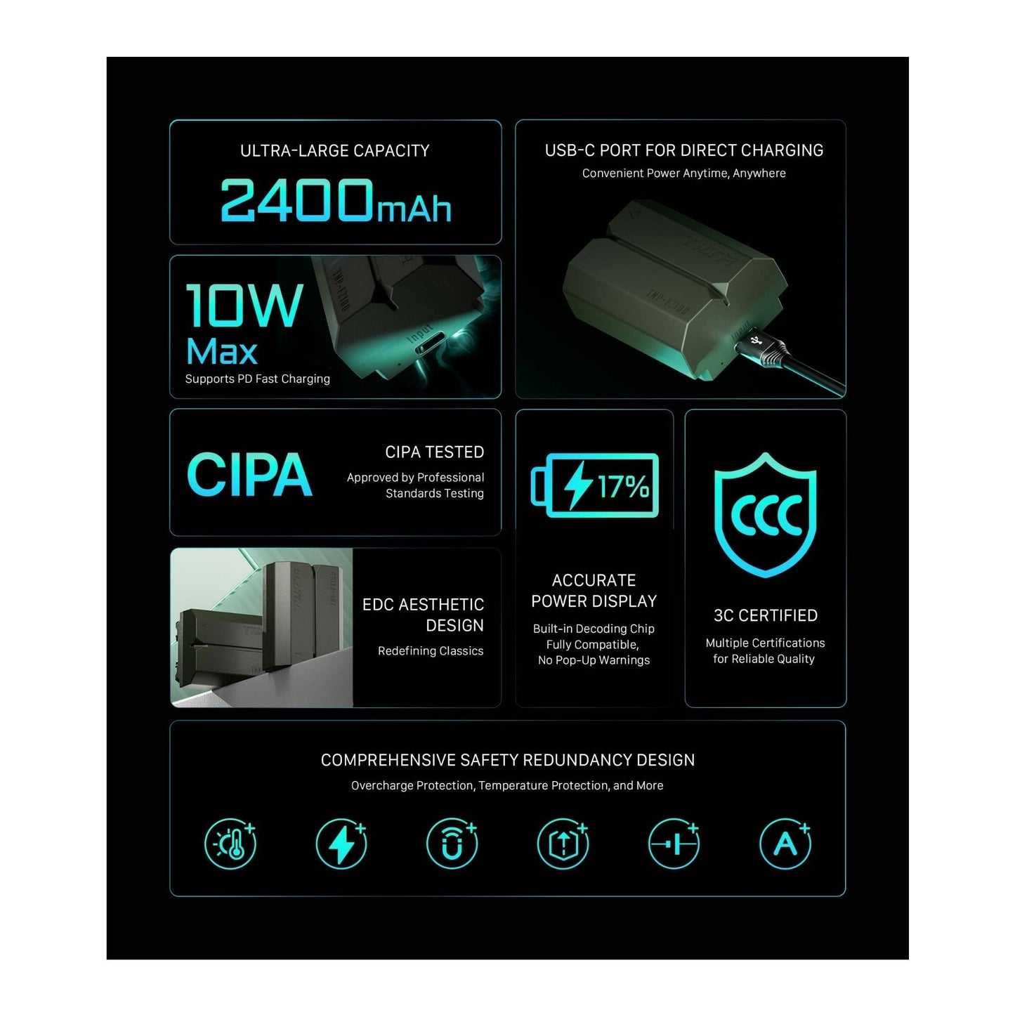 Tilta NP-FZ100 2400mAh High-Capacity Battery (Green, 2-Pack) Bundle