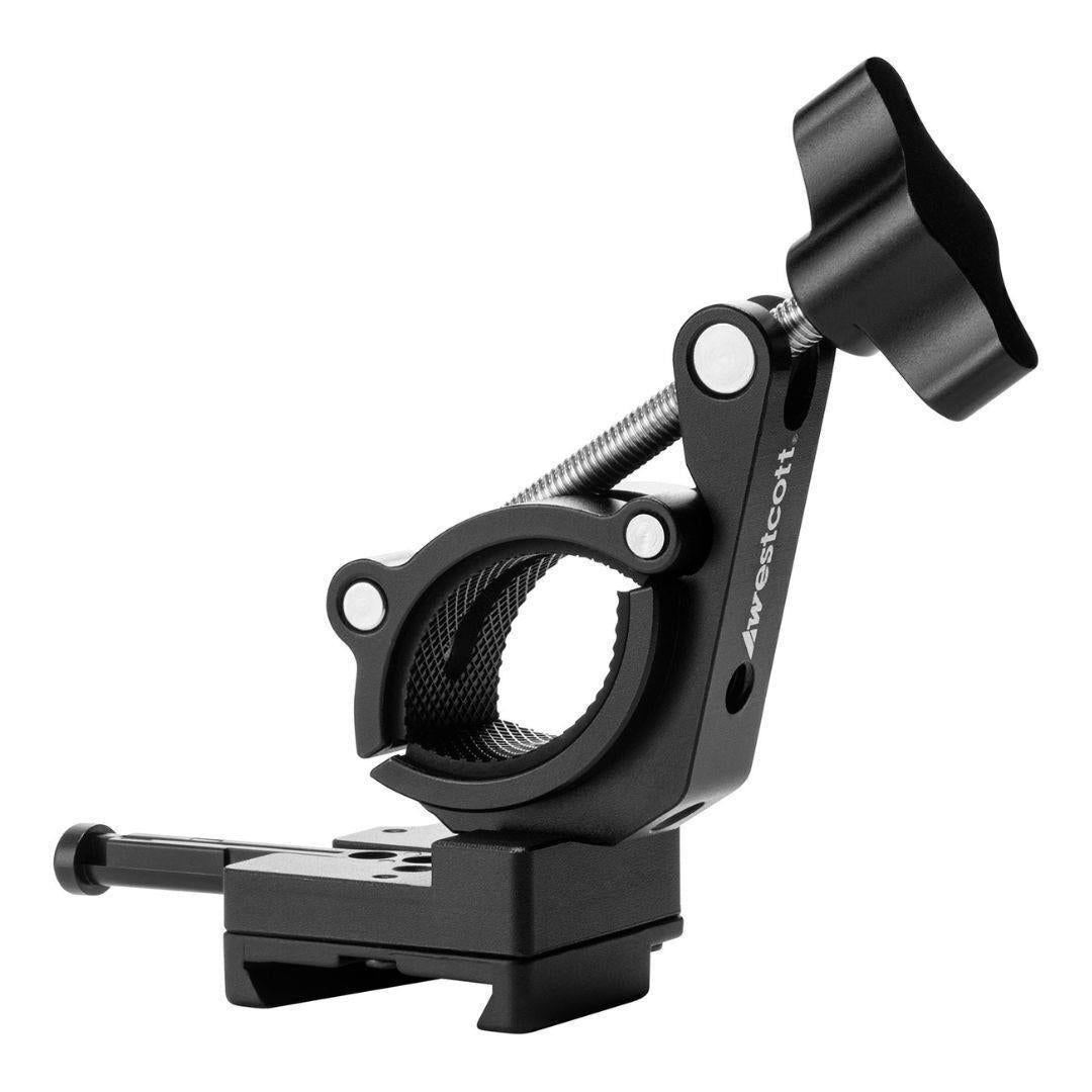 Westcott V-Mount Battery Clamp with Rubber-Padded Jaws and Durable, Compact Design (Black)