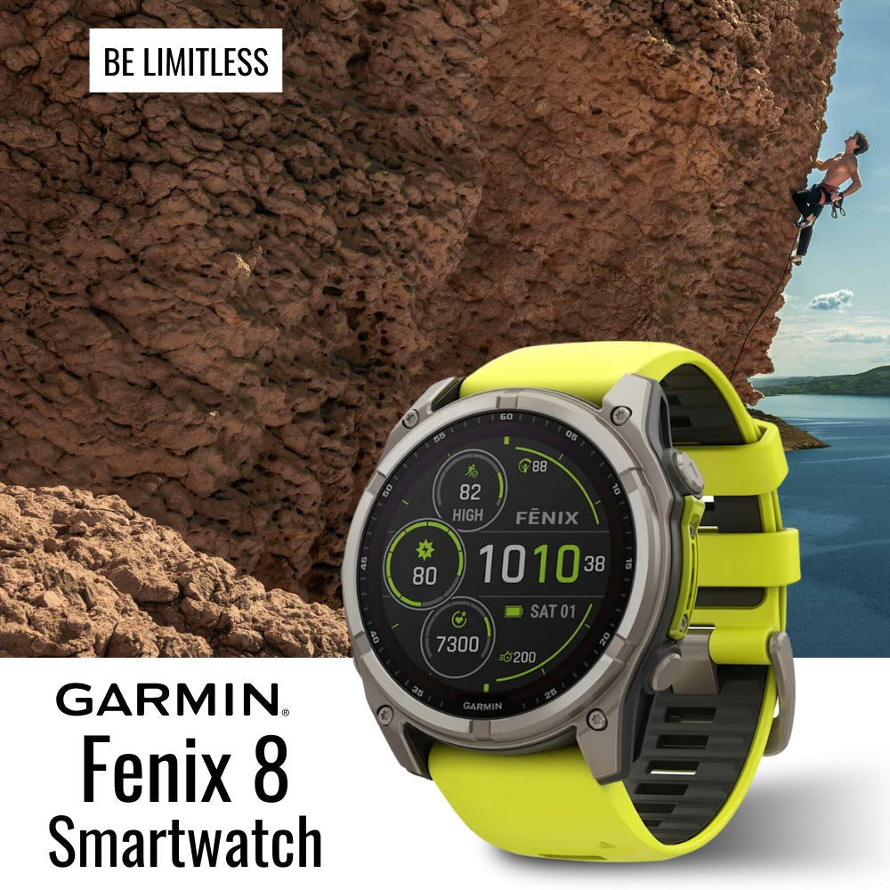 Garmin Fenix 8 Sapphire 51mm GPS Smartwatch with AMOLED Display (Amp Yellow and Graphite) Bundle