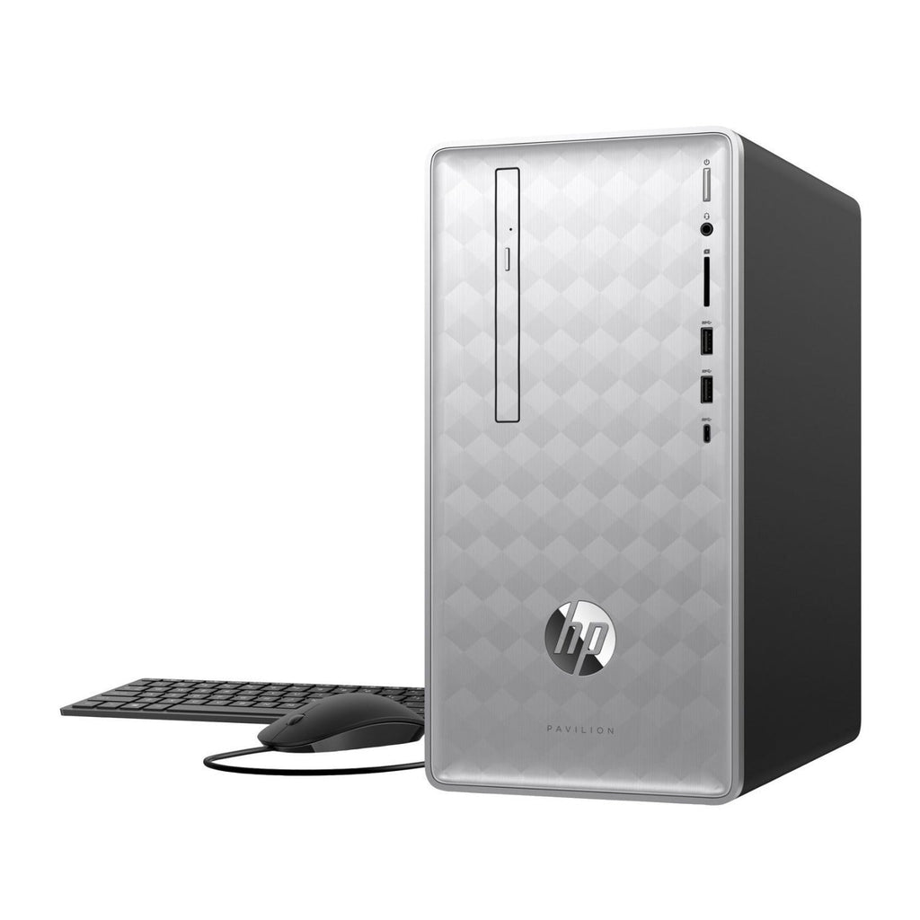 HP Pavilion 590 Desktop PC, AMD Ryzen 7 (8-Core), 16GB RAM, 1TB HDD + 256GB SSD, AMD Radeon RX 550 2GB, Windows 10 Home (Certified Refurbished)