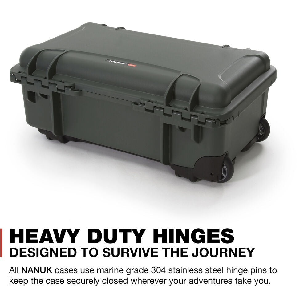 Nanuk 935 Waterproof Wheeled Hard Case with Padded Dividers (Olive)