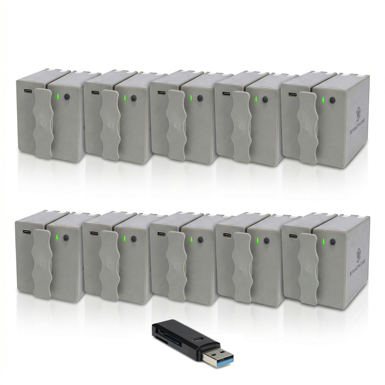 Stealth Cam 360 Cam Max Cartridge Lithium Battery 10-Pack with Card Reader
