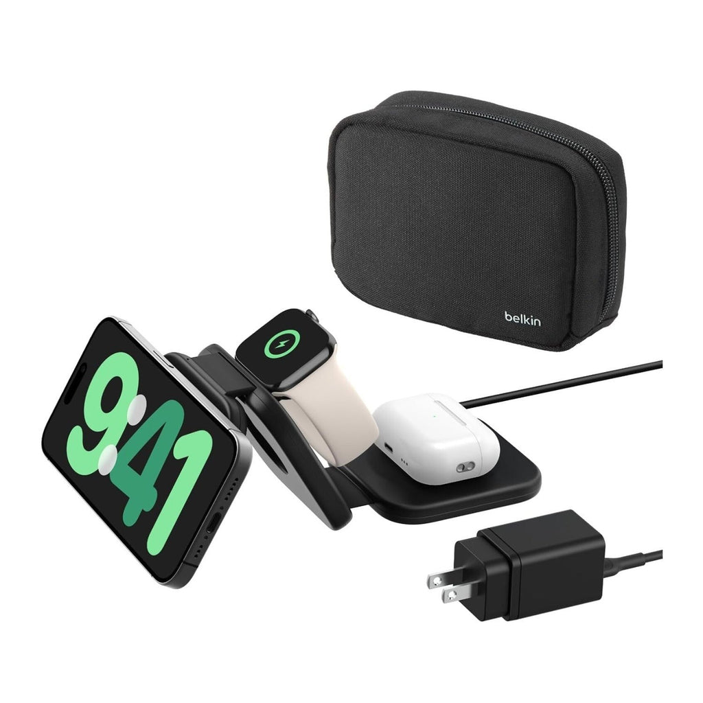 Belkin 3-in-1 Foldable MagSafe Charger for iPhone Apple Watch AirPods with Case