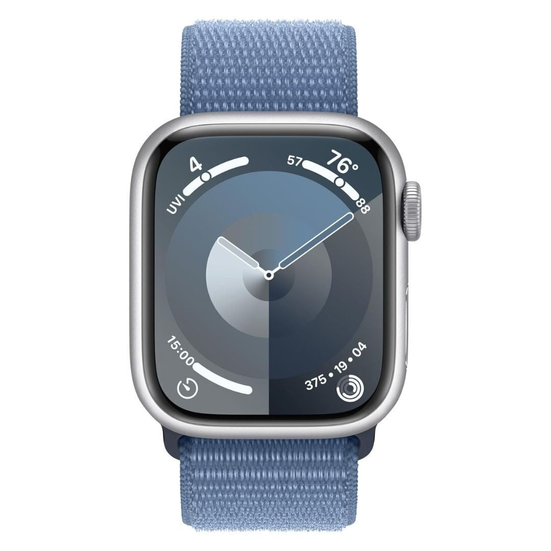 Apple Watch Series 9 (GPS) 41mm Silver Aluminum Case with Winter Blue Sport Loop (Used)