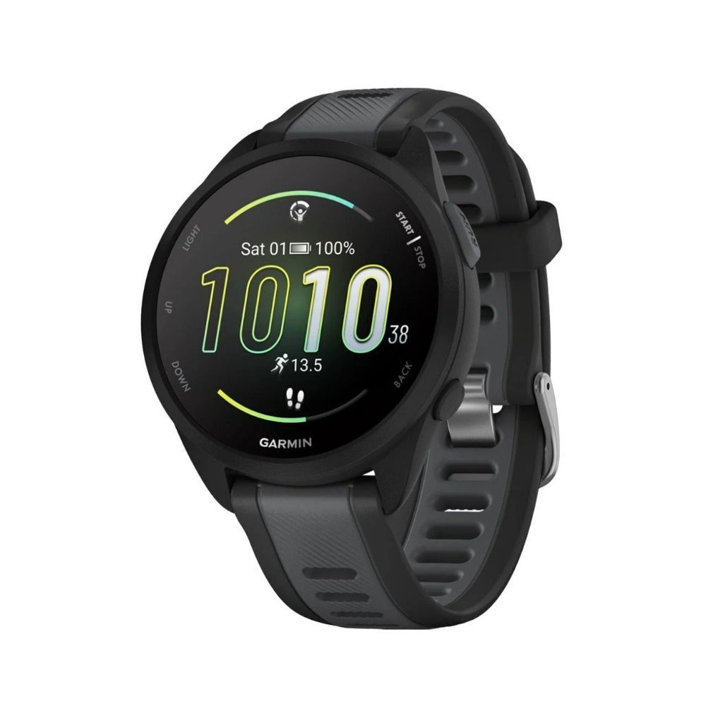 Garmin Forerunner 165 GPS Running Smartwatch (Black/Slate Gray) Bundle with T710 Earbuds