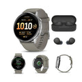 Garmin Venu 4 45mm AMOLED (Silver/Gray) GPS Smartwatch with Earbuds Bundle