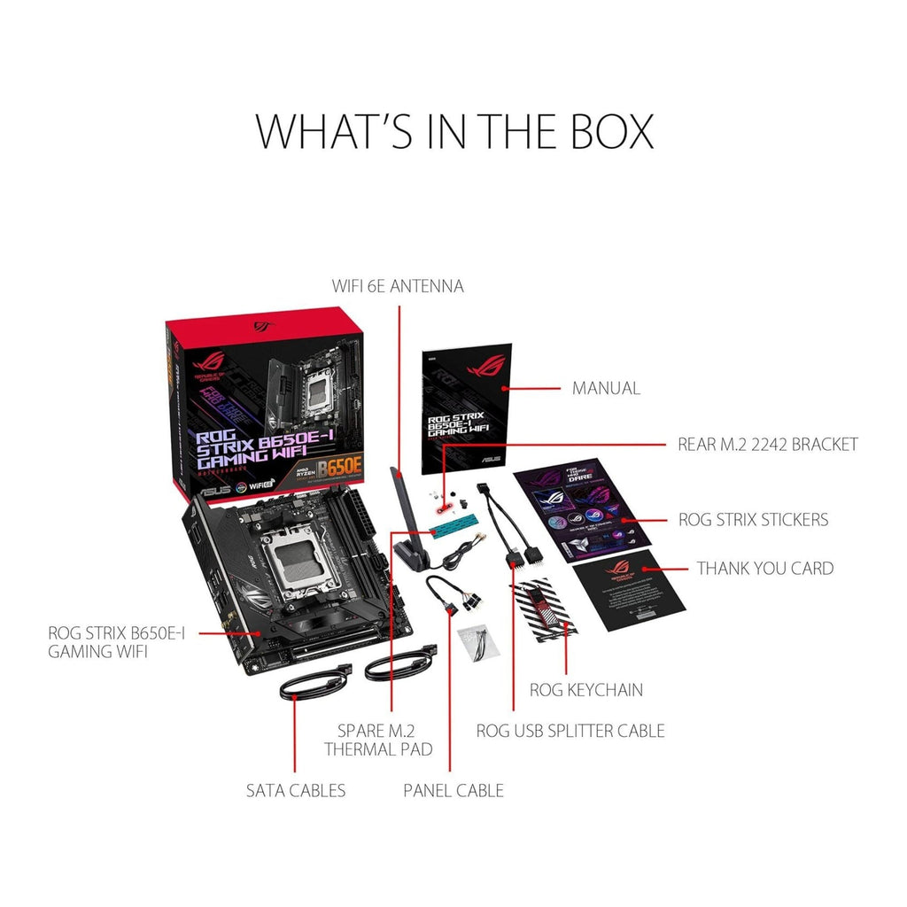ASUS ROG Strix B650E-I AMD Socket AM5 Gaming WiFi Motherboard