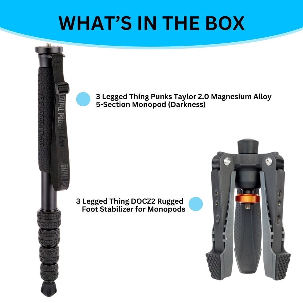 3 Legged Thing Punks Taylor 2.0 Magnesium Alloy 5-Section Monopod with Rugged Foot Stabilizer