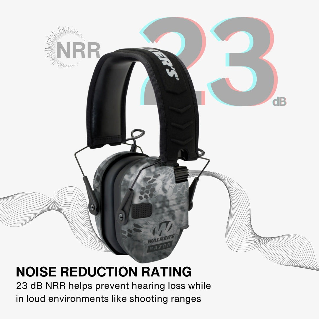 Walkers Razor Digital Ear Muffs (Raid Kryptek) Bundle with Accessories