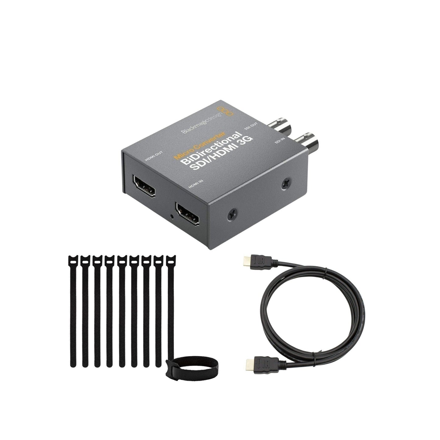Blackmagic Design Bi-Direct SDI-HDMI 3G PSU Micro Converter (Black) with 12-Feet HDMI Cable