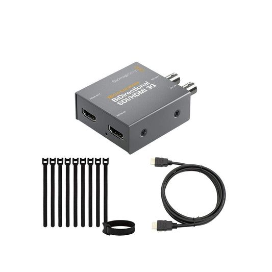 Blackmagic Design Bi-Direct SDI-HDMI 3G PSU Micro Converter (Black) with 12-Feet HDMI Cable
