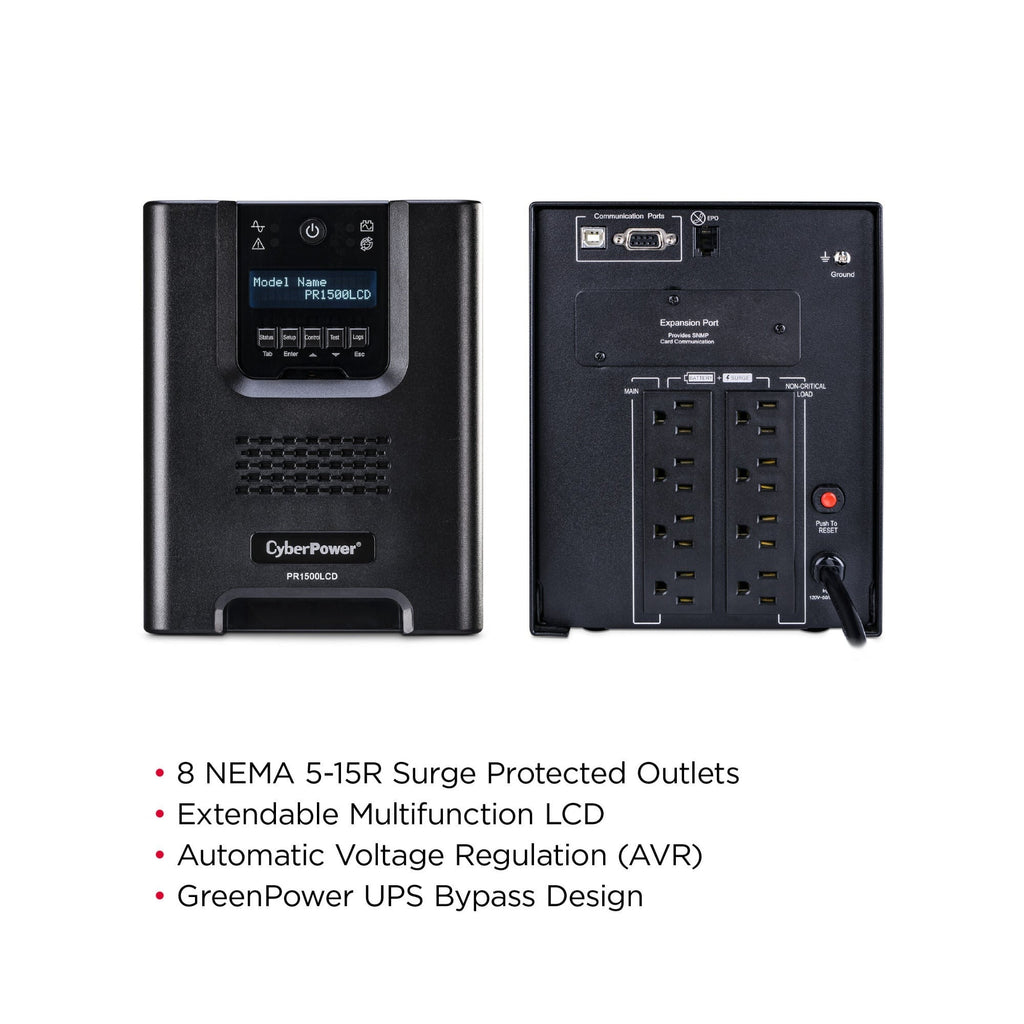 CyberPower PR1500LCD Smart App Sinewave UPS