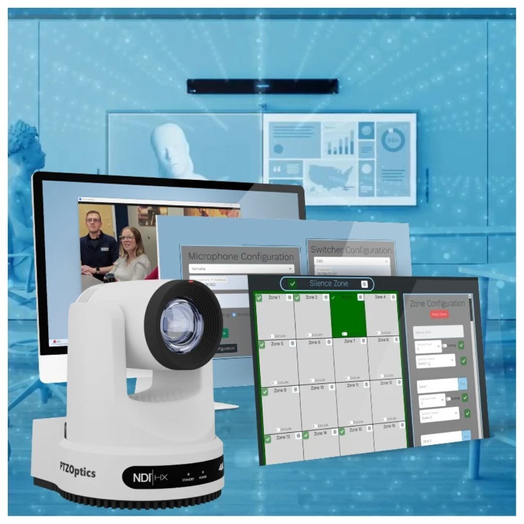 PTZOptics Move 4K PTZ Camera with NDI HX3, 12X Optical Zoom Range, and Auto Tracking (White)