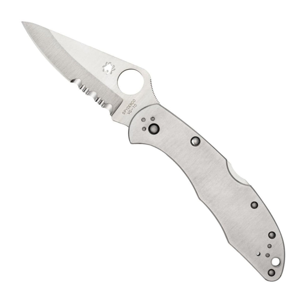 Spyderco Delica 4 Signature Knife with 2.95 Inch VG-10 Steel Blade and Stainless Steel Handle
