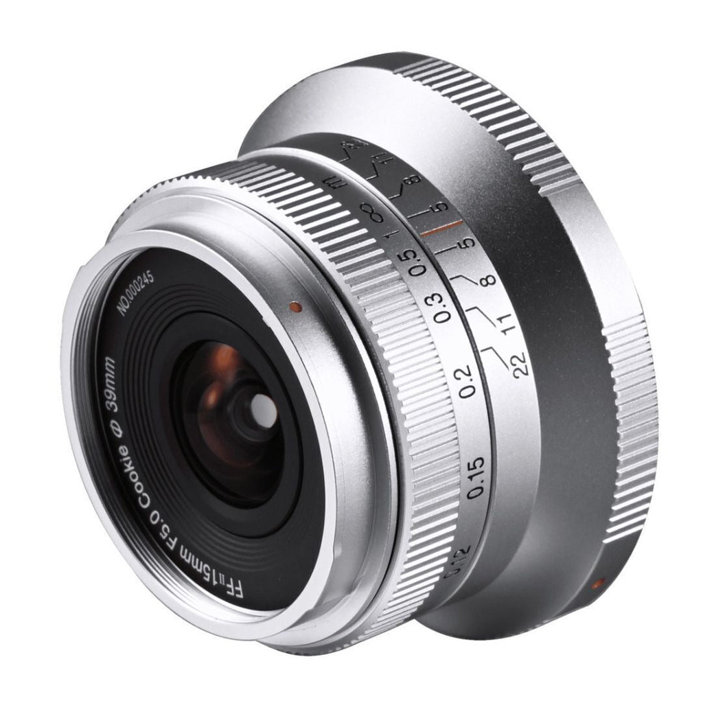 Laowa 15mm f5 Cookie FF Lens with 110-Degree Angle of View and Compact Body (Silver, Sony E Mount)