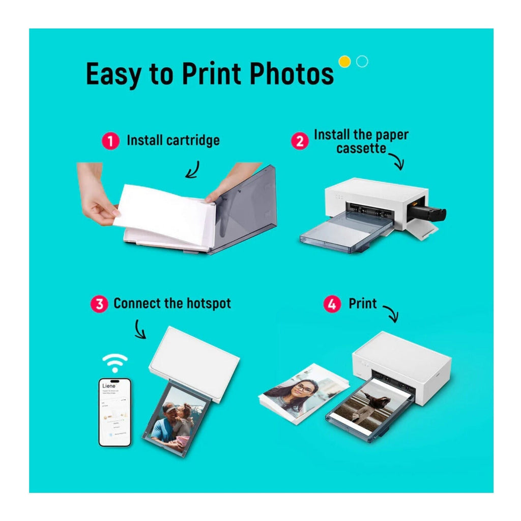 Liene M100 4x6 Portable Photo Printer with 3 Cartridges and 100 Sheets