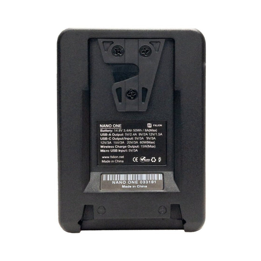FXLION Nano ONE 50Wh V Mount Battery with D-TAP,USB-C,USB-A,Micro-USB Ports