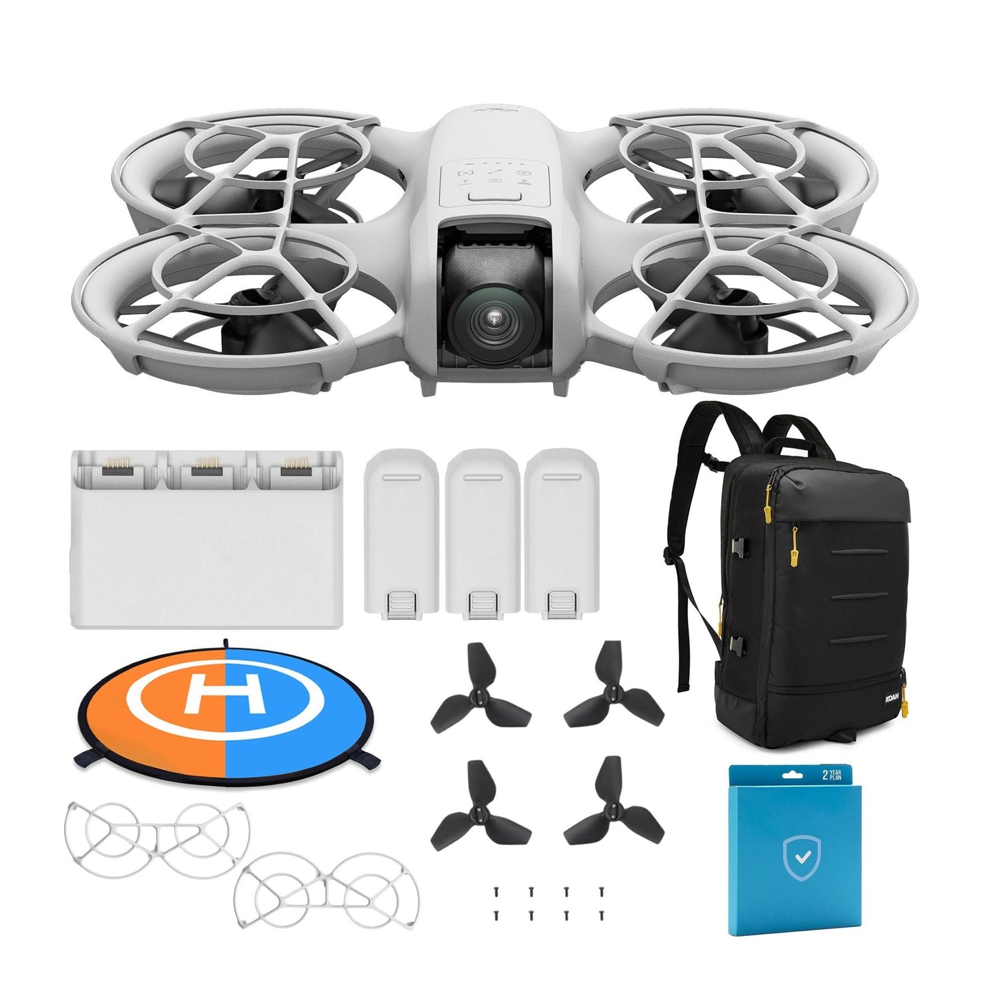 DJI Neo Drone Combo (No RC) with Backpack, Propellers and Guards, 2-Year Care Refresh, & Landing Pad