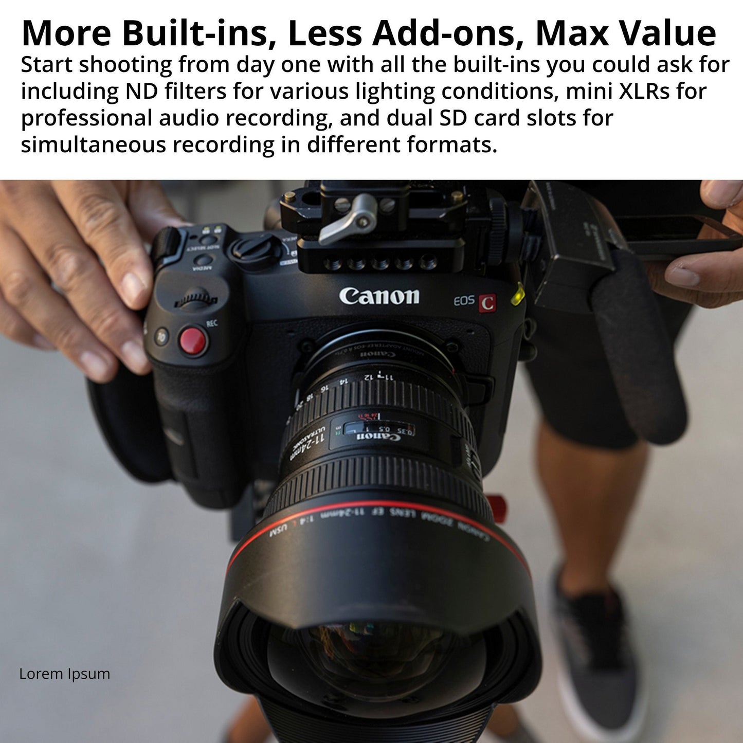 Canon EOS C70 Cinema Camera with 24-70mm & CN-R 35mm T1.5 Lenses & EF-EOS R 0.71x Mount Adapter Pro