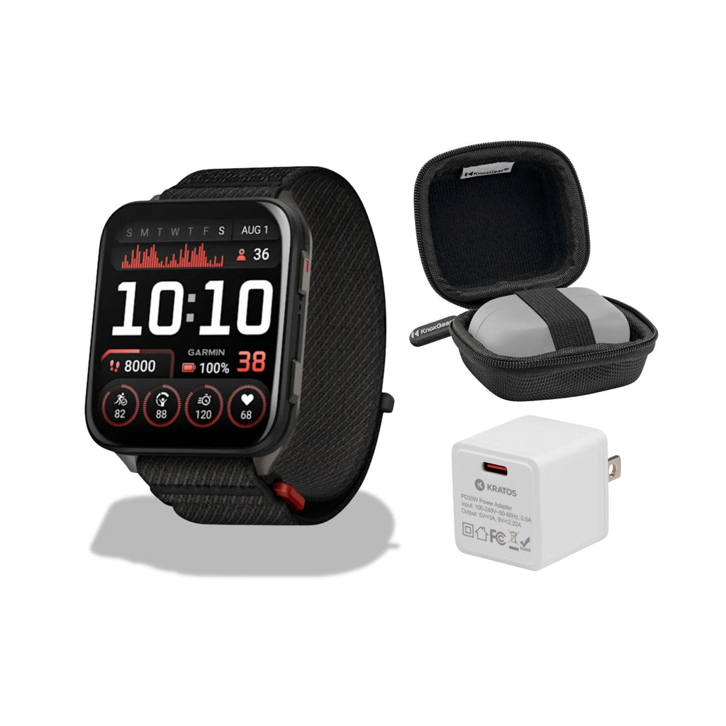 Garmin Venu X1 Black with Slate Titanium Caseback/Black ComfortFit Band Bundle