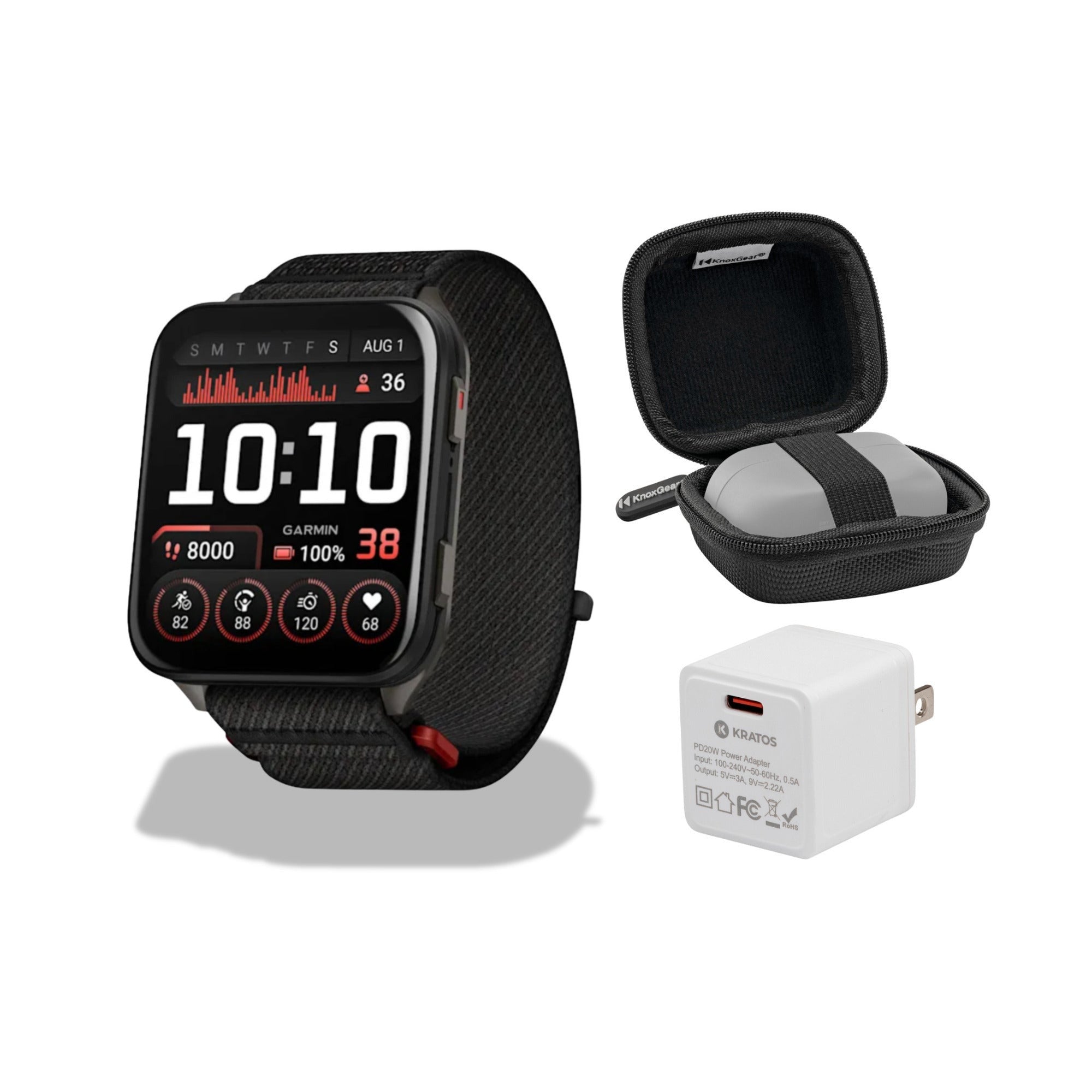Garmin Venu X1 Black with Slate Titanium Caseback/Black ComfortFit Band Bundle