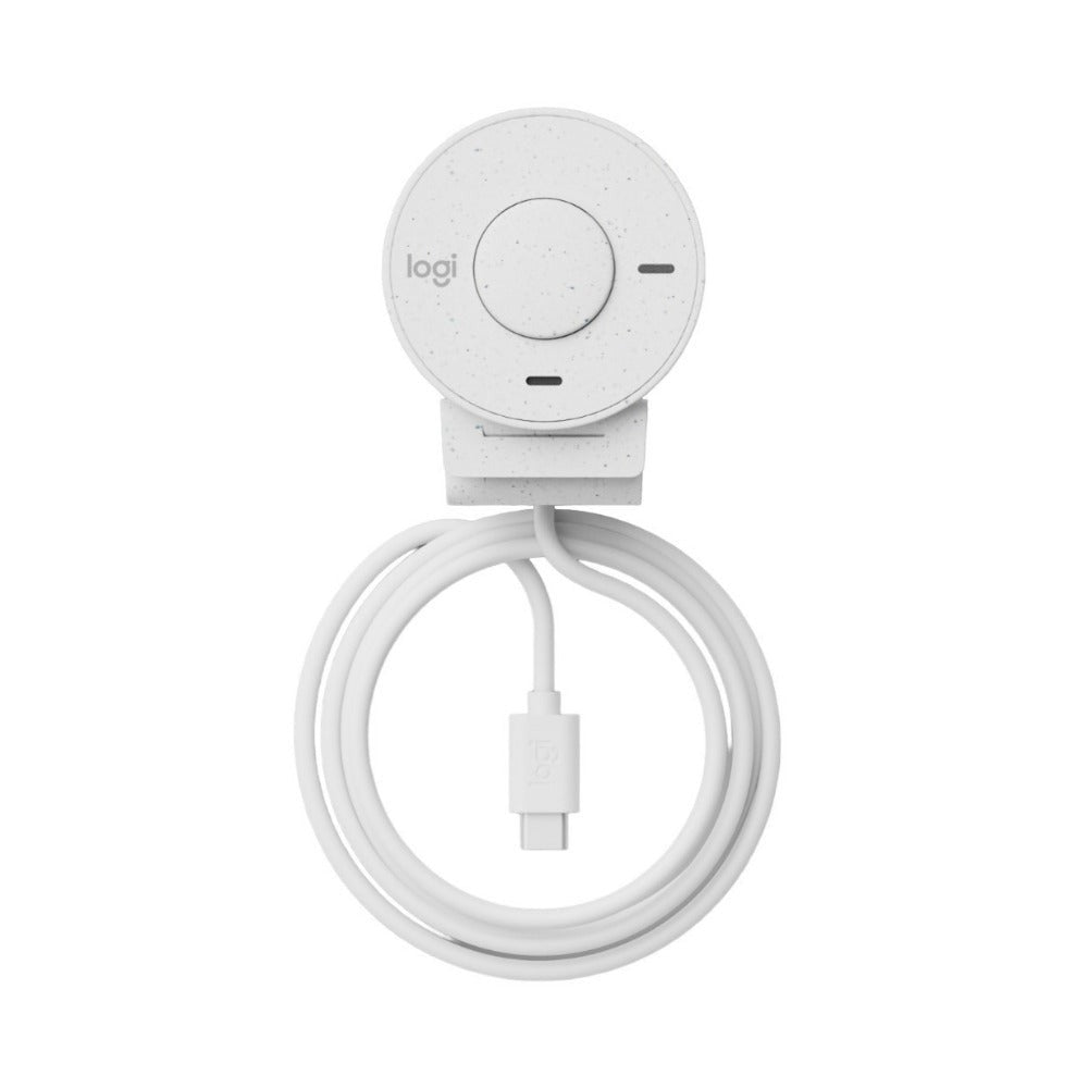 Logitech Brio 300 Off-White Noise-Reducing Mic and 1080P Webcam with Shutter