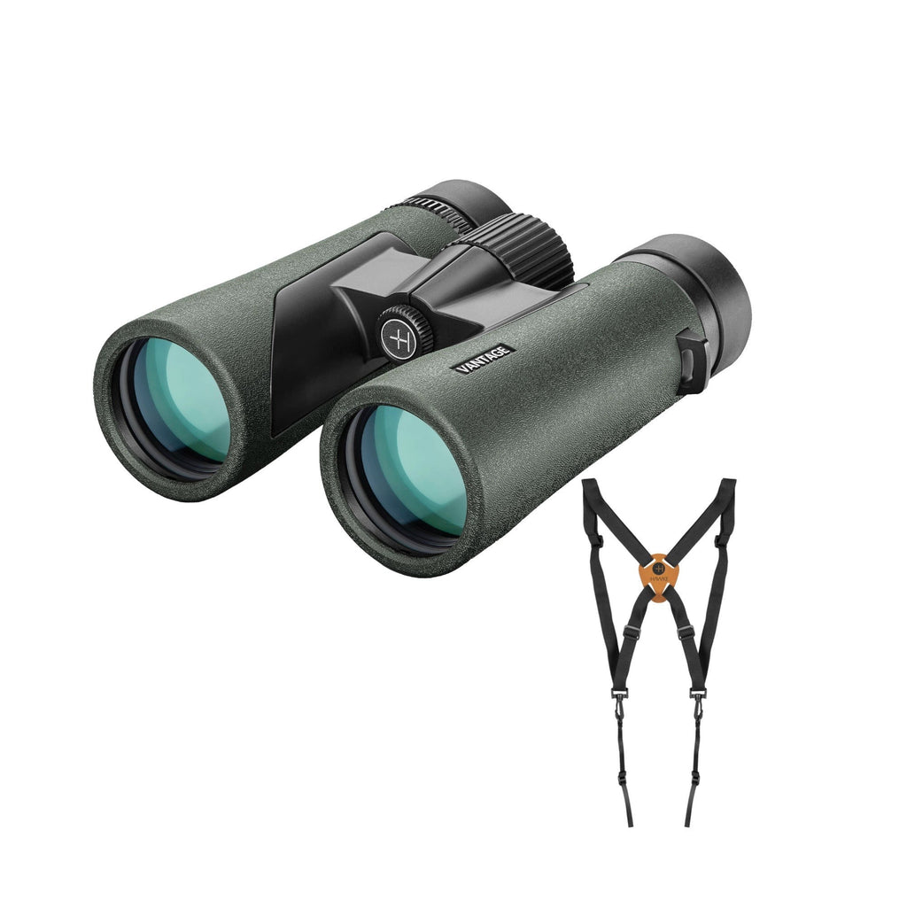 Hawke Sport Optics 8x42 Vantage Binoculars (Green) with Harness Strap Bundle