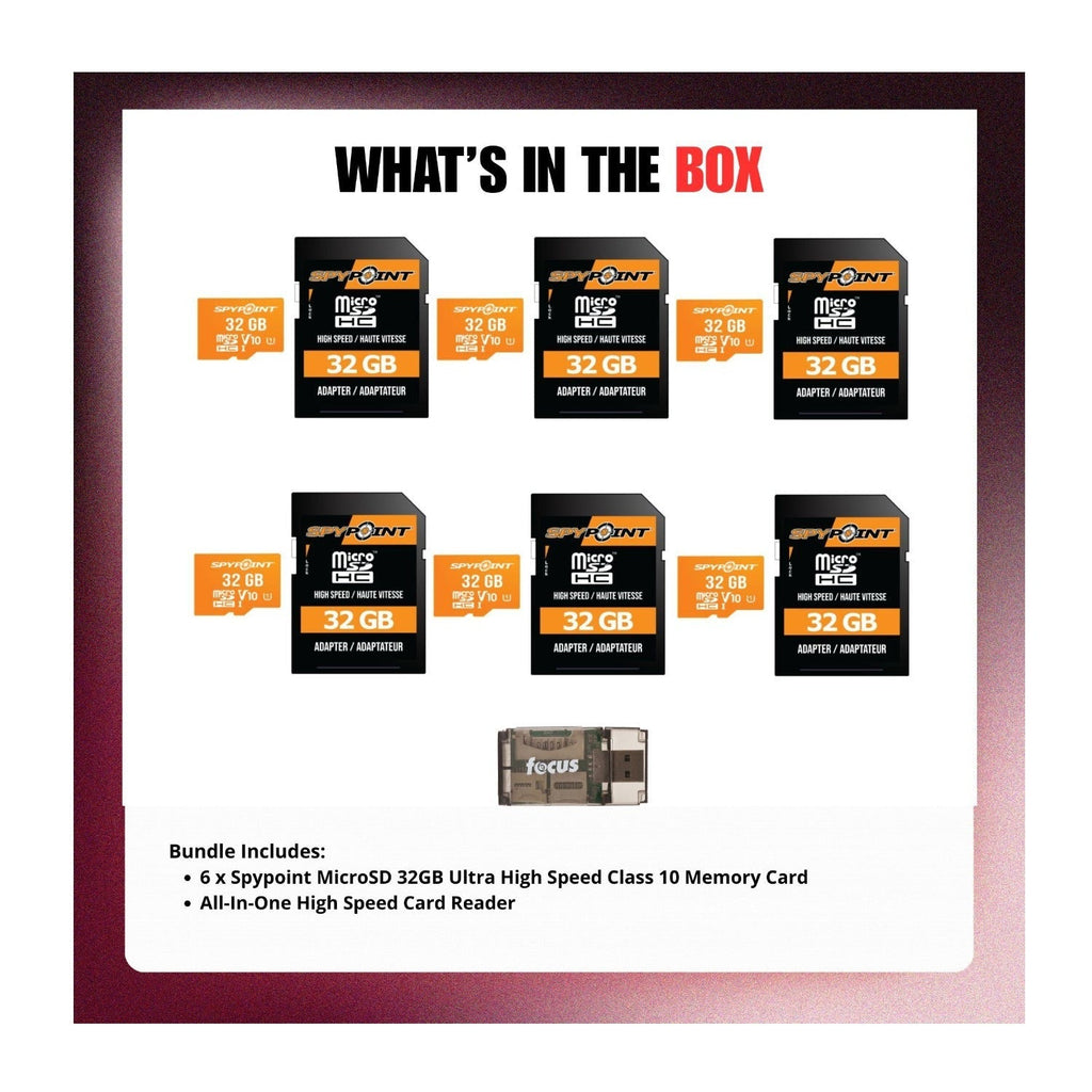 Spypoint MicroSD-32GB Memory Card (6-Pack) with Reader Bundle