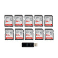 SanDisk 64GB Ultra Class 10 UHS-I SDXC Memory Card (10-Pack) with Card Reader