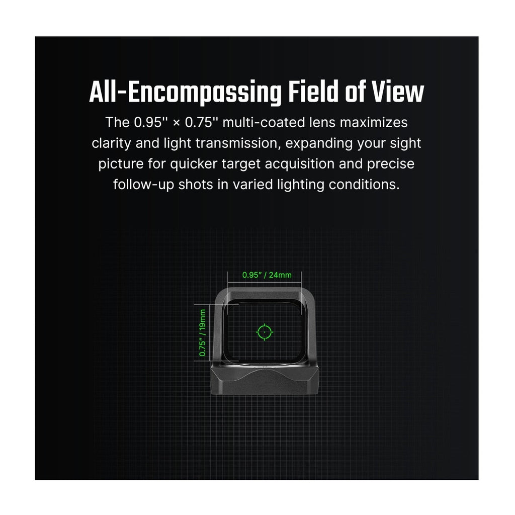 Osight C Multi-Reticle Green 3 MOA Dot & 32 MOA Circle Open Reflex Sight