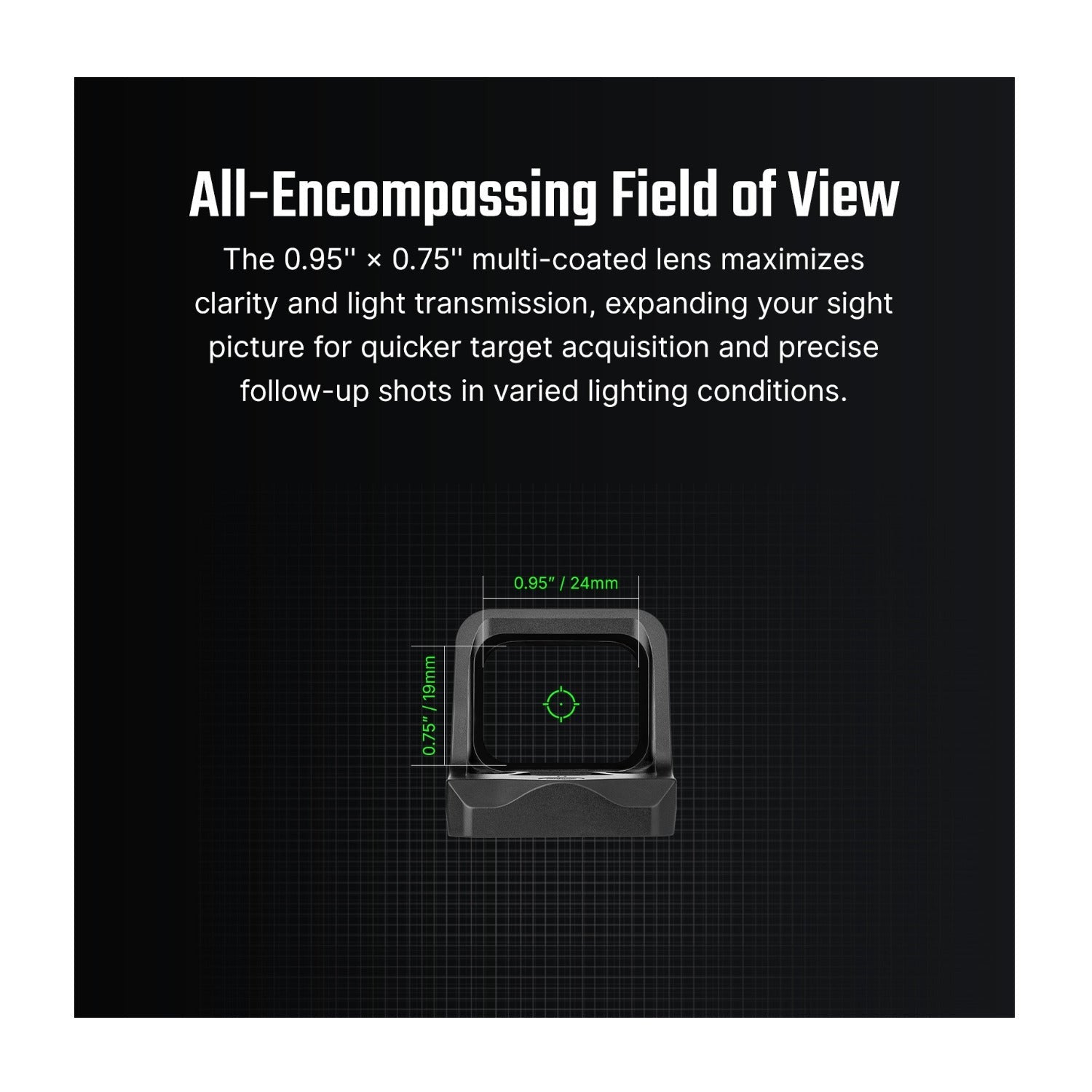 Osight C Multi-Reticle Green 3 MOA Dot & 32 MOA Circle Open Reflex Sight