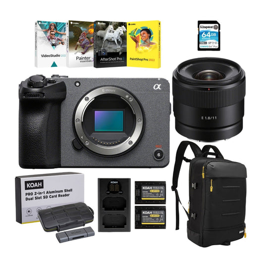 Sony FX30 Mirrorless Camera Bundle with Lens, Backpack, Software and Accessories