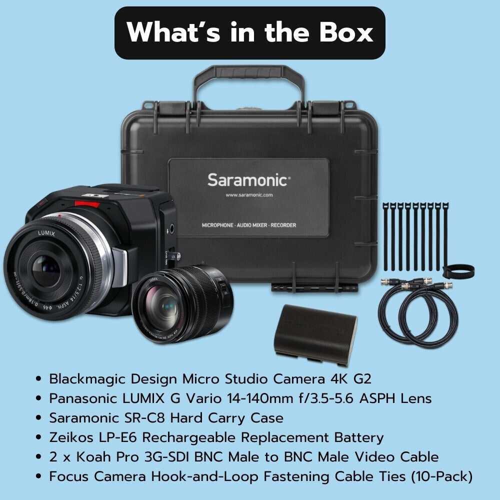 Blackmagic Design Micro Studio Camera 4K G2 with Lens and Battery for Canon EOS 5D Mark II Bundle