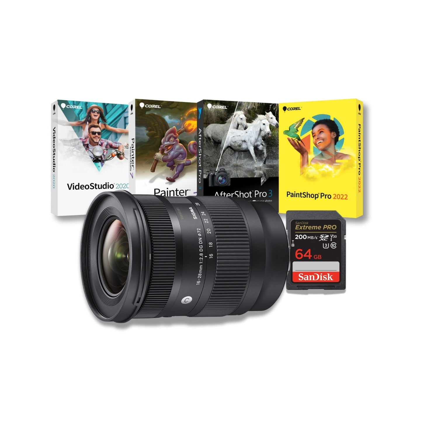 Sigma 16-28mm F2.8 DG DN Full-Frame Lens (L Mount) with 64GB Memory Card Bundle