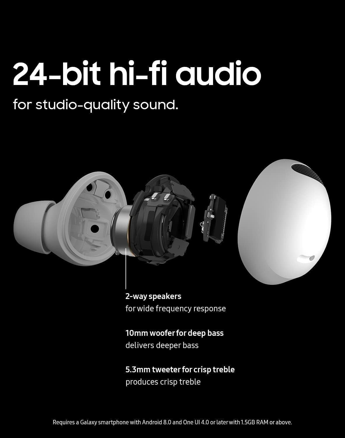 Samsung Galaxy Buds2 Pro Wireless Bluetooth Earbuds with 360 Audio and ANC (White)