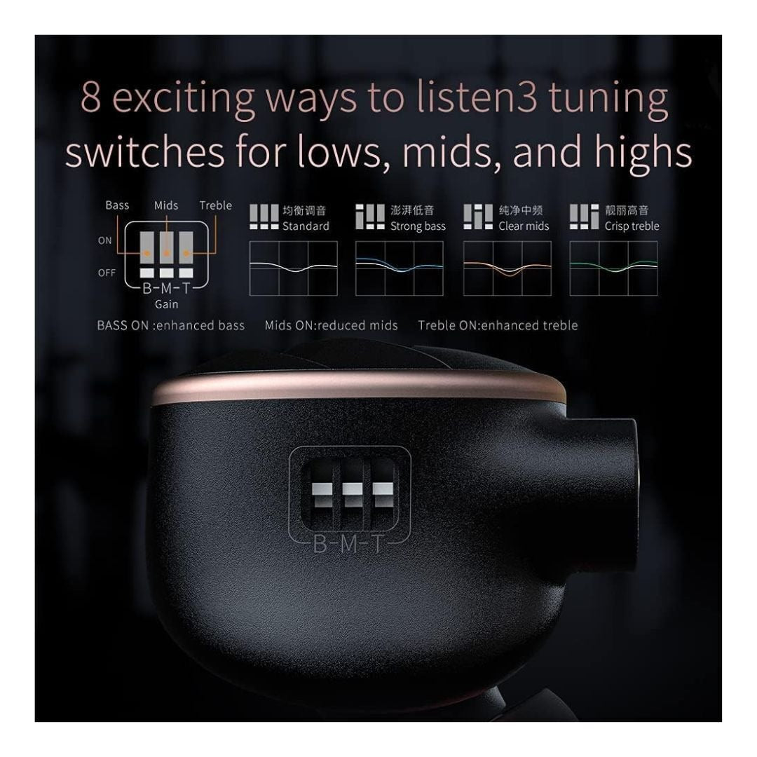FiiO FIIOFH5SBLK Hybrid Balanced Armature In-Ear Monitor Earphones 4 Drivers