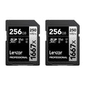 Lexar Professional SDXC 1667X UHS-II V60 4K 256GB Memory Card (2-Pack)