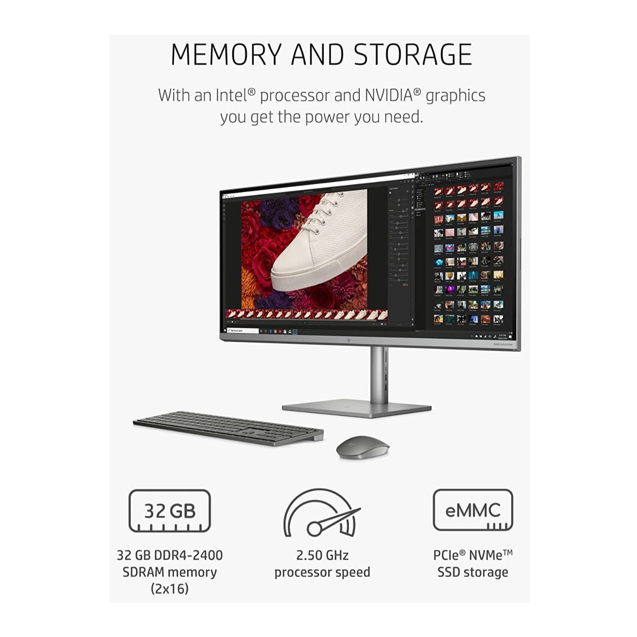 HP Envy 34" All-in-One Desktop, 32GB RAM, 512GB SSD, NVIDIA GTX 1650, WUHD Display (Certified Refurbished)