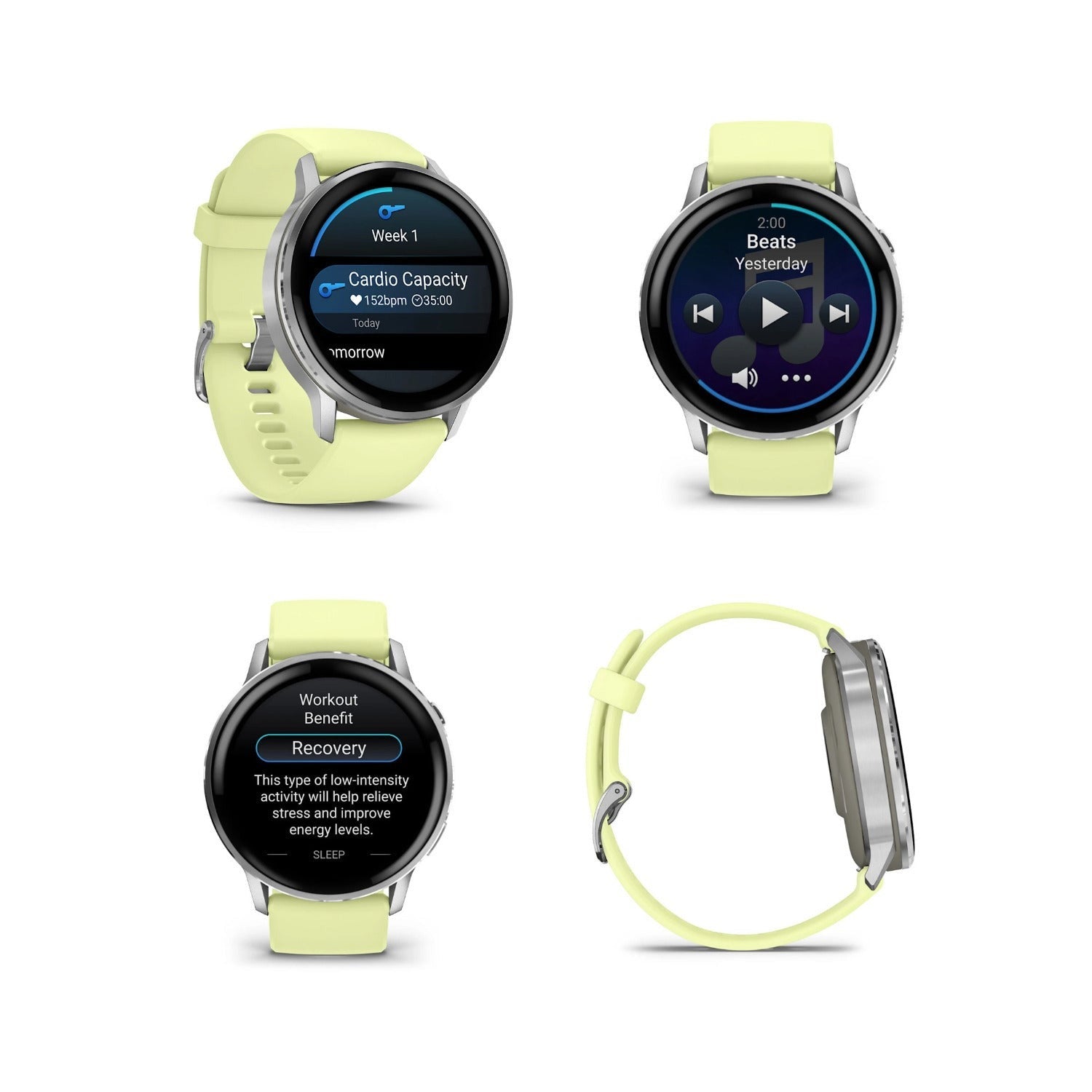 Garmin Venu 4 45mm AMOLED (Silver/Citron) GPS Smartwatch with Earbuds Bundle