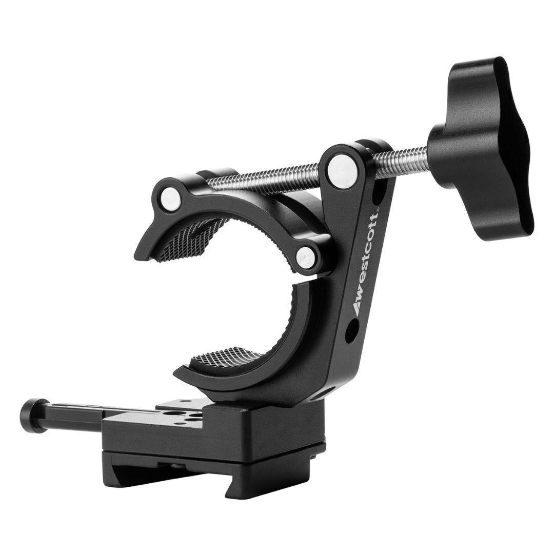 Westcott V-Mount Battery Clamp with Rubber-Padded Jaws and Durable, Compact Design (Black)